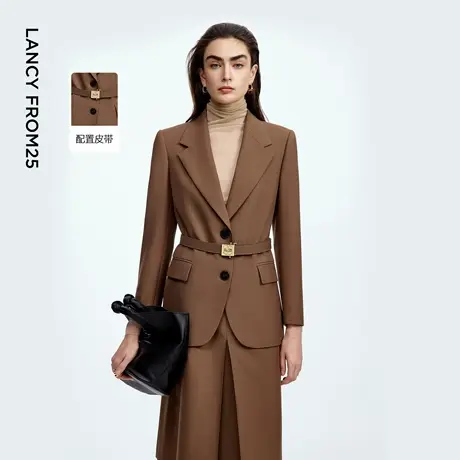 朗姿复古美拉德收腰西装轻职场高级感气质百搭外套2025年秋季新款图片