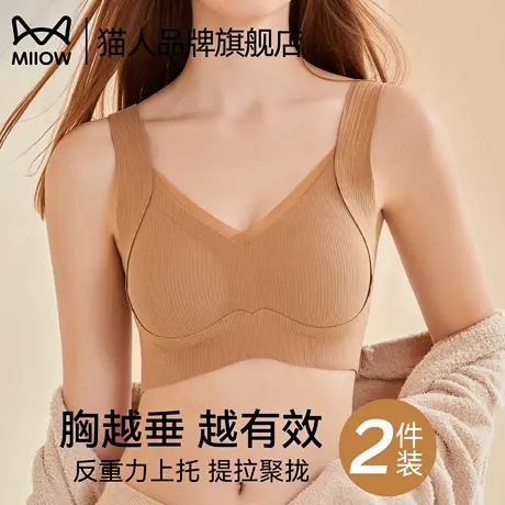 猫人内衣女小胸聚拢提拉上托无痕舒适性感新款防下垂收副乳文胸罩商品大图