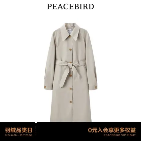 【商场同款】太平鸟女装2023秋季新款插肩袖长款风衣A1BED3302图片