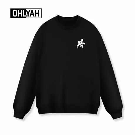 Ohlyah品牌卡通星星印花圆领卫衣男女款学生休闲百搭纯棉长袖上衣商品大图