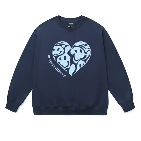 男生重磅潮牌情侣卫衣女秋冬季2023新款笑脸爱心创意印花秋装上衣商品大图