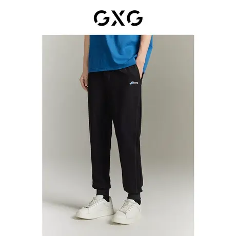 GXG男装 商场同款黑色收口针织长裤 2023秋季新品GEX10212393商品大图