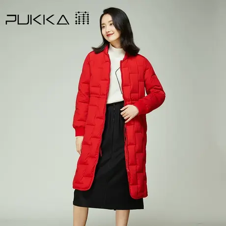 蒲PUKKA 白鸭绒羽绒服女2022冬装新款设计感中长款外套商场同款商品大图