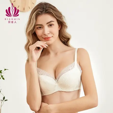 贝佳人蕾丝文胸侧收聚拢内衣女小胸薄款新品BW922108商品大图