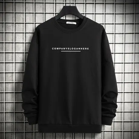 2024年新款春季黑色卫衣男ins潮牌潮流圆领长袖上衣服男生无帽衫商品大图