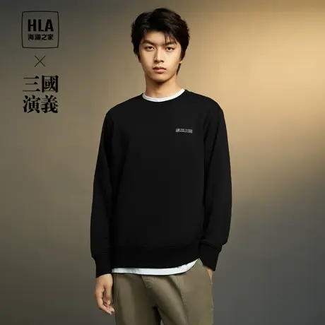HLA/海澜之家三国演义卫衣23秋冬毛圈布高周波印花宽松圆领上衣男图片
