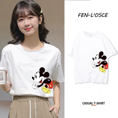 纯棉短袖t恤女设计感小众2023年夏季新款学生宽松半袖体恤上衣潮商品大图