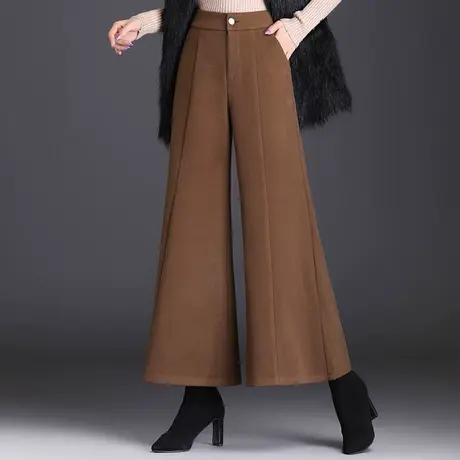 坠感宽松阔腿裤秋冬女高腰大码时尚休闲大脚裤2023新款妈妈长裤子商品大图