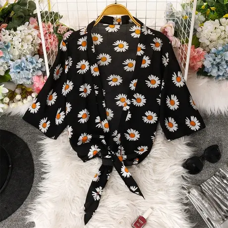 防晒衣吊带裙外搭罩衫夏雪纺开衫薄款女披肩冰丝小坎肩仙气外套商品大图