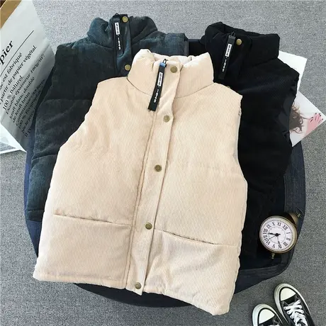 加厚马甲女秋冬季韩版百搭外穿时尚休闲百搭学生大码无袖马夹外套图片