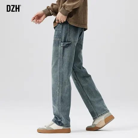 男士工装裤美式牛仔裤男款秋季大码裤子2023新款休闲长裤男直筒裤商品大图