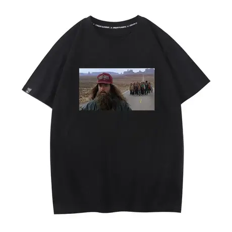 阿甘正传短袖t恤男中国风文字衣服纯棉圆领潮牌潮流中学生半袖图片