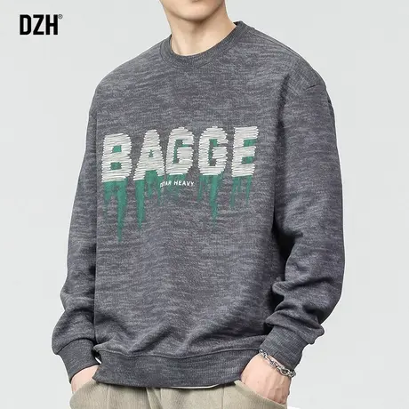 男生深灰色卫衣男款无帽美式复古休闲长袖上衣潮牌男装2024年新款商品大图