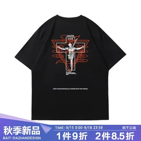 莉莉丝联名新世纪福音战士潮牌情侣装短袖上衣服动漫EVA周边t恤衫商品大图