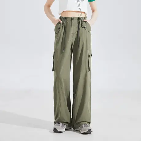 唐狮工装裤女2024夏季新款宽松大口袋美式休闲裤高腰阔腿长裤2.19图片