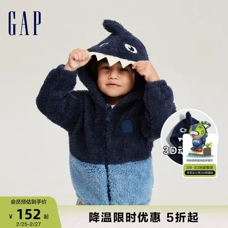Gap男幼童冬季洋气抱抱绒3D动物造型连帽衫儿童装运动卫衣785381商品大图