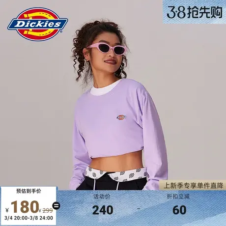 Dickies三色牛领 汗布长袖T恤 男女情侣工装上衣内搭图片