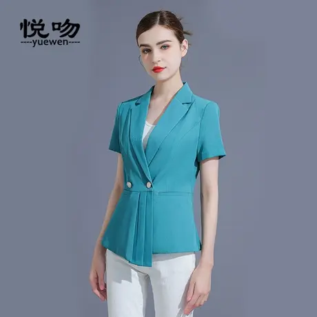 设计感小众西装外套女夏薄款2023新款收腰显瘦短袖高级感西服上衣图片