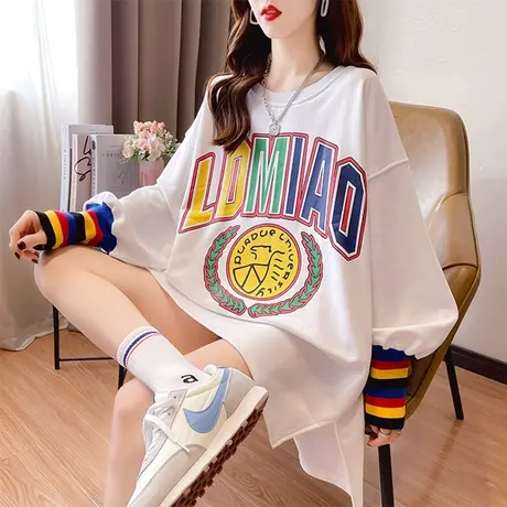 早秋装卫衣女春秋季韩版宽松中长款薄款休闲百搭外套ins连衣裙潮图片