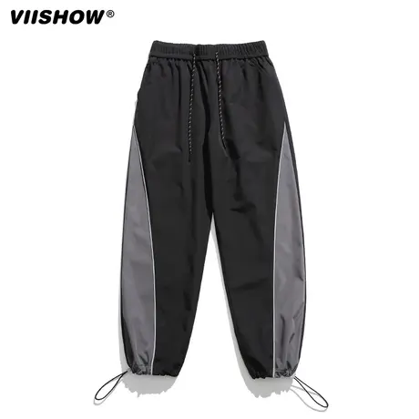 VIISHOW裤子男生春秋季潮牌宽松束脚运动裤美式高街男士休闲长裤商品大图