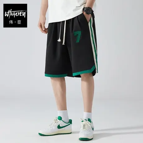 伟臣夏季男式大码休闲短裤胖子加肥加大运动风薄款直筒肥佬五分裤商品大图