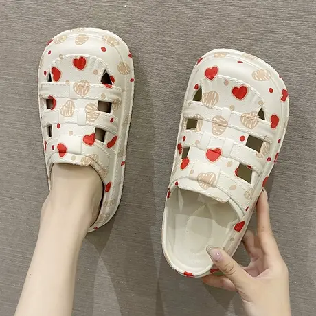 洞洞鞋女凉拖2023夏季新款可爱少女心外穿厚底沙滩防滑包头半拖鞋商品大图
