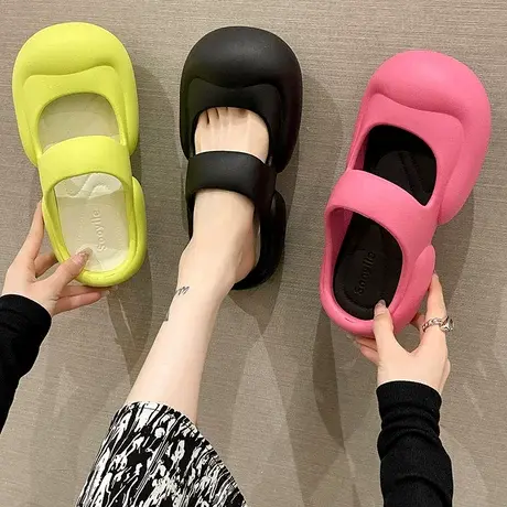 玛丽珍包头半拖鞋女夏季网红超火时尚室内外穿厚底踩屎感防滑凉拖商品大图