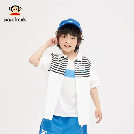 大嘴猴童装男童短袖衬衫2023年夏季新品半袖中大儿童纯棉上衣衬衫商品大图