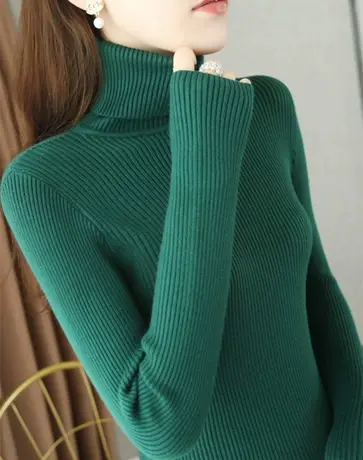 堆堆高领打底衫2023年春秋冬季新款内搭洋气羊绒毛衣针织衫女上衣图片