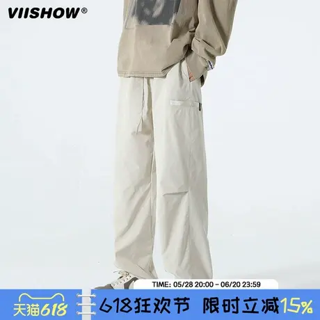VIISHOW工装裤男士春季宽松休闲裤长裤潮流时尚百搭束脚运动裤子商品大图