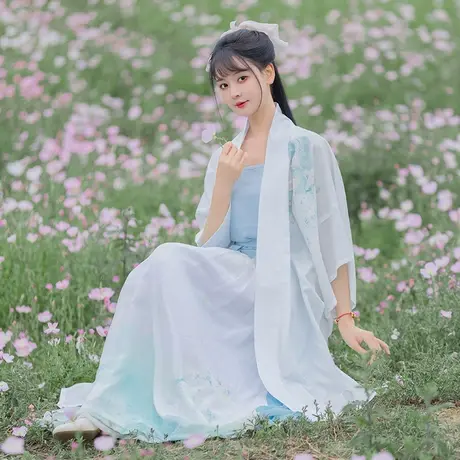 【如梦霓裳丨清霜玉洁】宋制汉服女装夏透气长褙子中国风仙气下裙图片