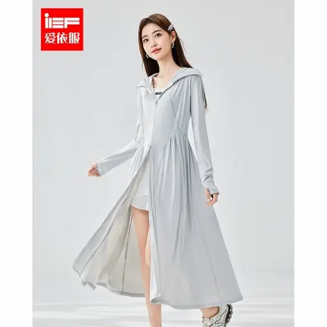 IEF/爱依服外套2025夏季新款简约通勤百搭连帽遮阳长款防晒衣图片