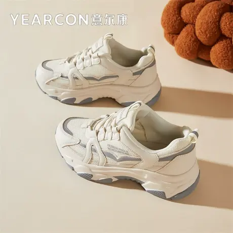 意尔康厚底老爹鞋女款女鞋2025新款爆款夏季双网面休闲超火运动鞋商品大图
