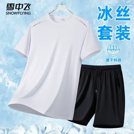 SNOW FLYING/雪中飞运动T恤男短袖夏季健身衣服篮球速干跑步套装图片