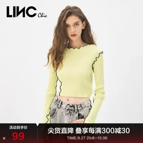【商场同款】LINC金羽杰春季甜酷BM风套头针织衫内搭女S211SW123商品大图