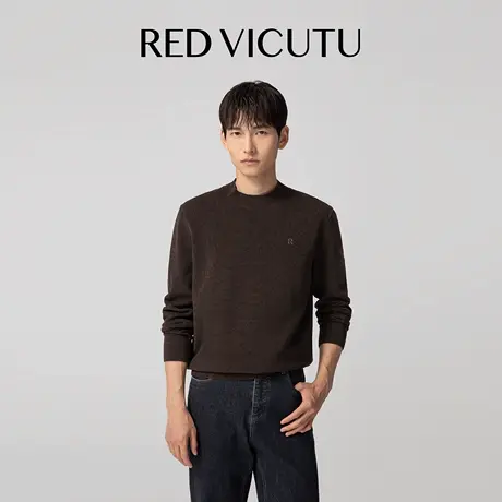 VICUTU威可多男长袖针织衫舒暖绵羊毛简约休闲商务通勤百搭打底衫图片