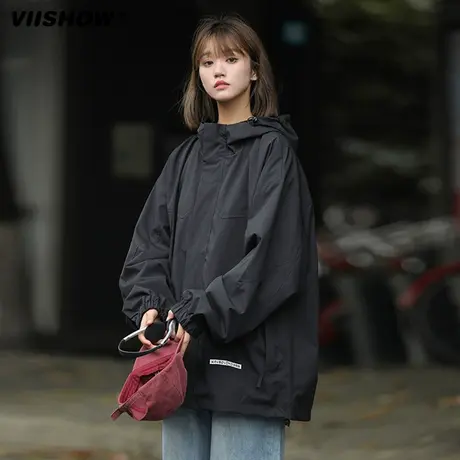 VIISHOW冲锋衣2023秋季新款外套男日系连帽上衣男生宽松百搭夹克商品大图
