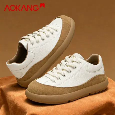 奥康丑萌小白鞋男2026新款春季复古运动休闲板鞋男百搭阿甘德训鞋商品大图