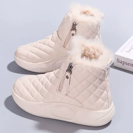 女鞋爆款加绒高帮鞋2023冬季新款休闲运动学生跑步鞋女孩雪地棉鞋商品大图