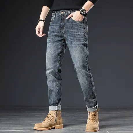 直筒港风百搭美式高街牛仔裤男款高端宽松水洗时尚牛仔裤潮流长裤图片