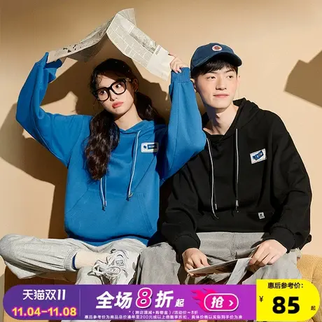 唐狮2022秋冬新款情侣卫衣男女连帽宽松套头外套情侣装潮酷ins图片
