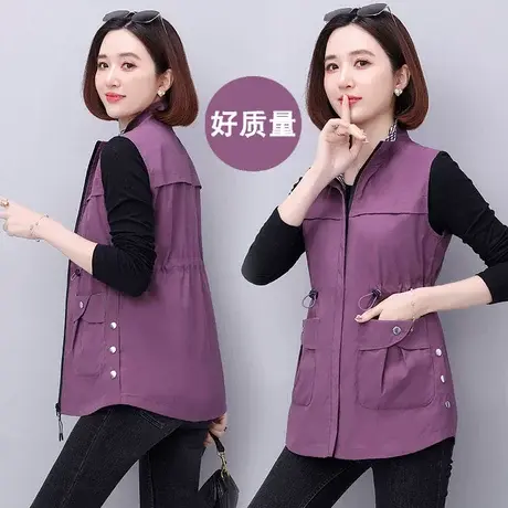 恋上17号大码女士马甲女2023年春季新款马夹外穿背心中年妈妈上衣图片