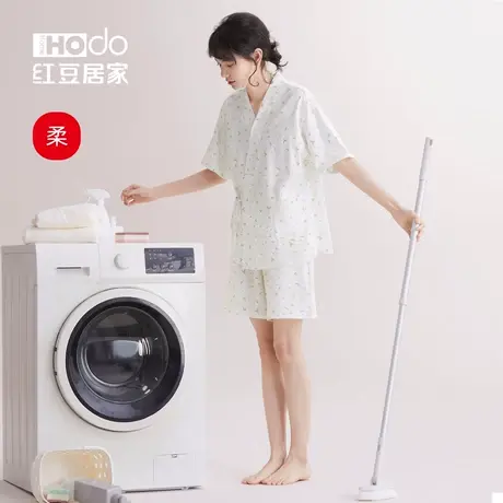 红豆居家汉服睡衣女夏款短袖棉浴服春夏天国风家居服套装新款夏天商品大图