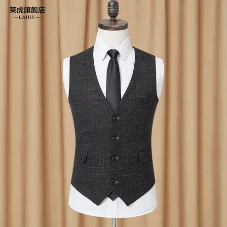 新款时尚帅气韩版修身西装马甲男士商务马夹男背心英伦款潮流坎肩图片