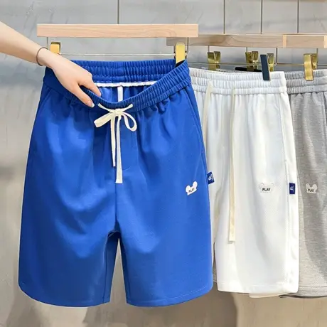 裤子男五分裤夏季百搭2023宽松沙滩裤中裤运动裤运动卫裤短裤潮流商品大图