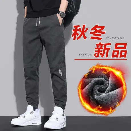 秋冬季加棉裤子工装休闲裤男士加绒加厚保暖外穿男裤子防风运动裤商品大图