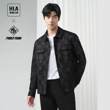 HLA/海澜之家POWER YOUNG夹克2024春夏新款时尚满身印花外套男士图片