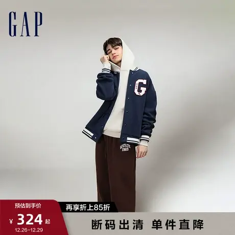 【断码优惠】Gap男女装春秋学院风大G夹克休闲情侣装外套762517商品大图