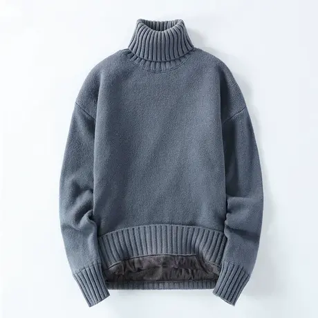 高领毛衣男士加绒加厚冬季打底针织衫男长袖韩版潮流宽松保暖线衣商品大图