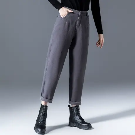 灰色裤子女2023新款春秋女裤休闲九分裤宽松老爹萝卜裤春季哈伦裤图片